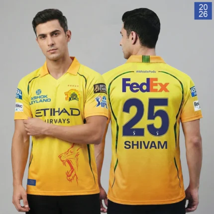Official CSK 2026 Match Jersey – Shivam Dube (25)